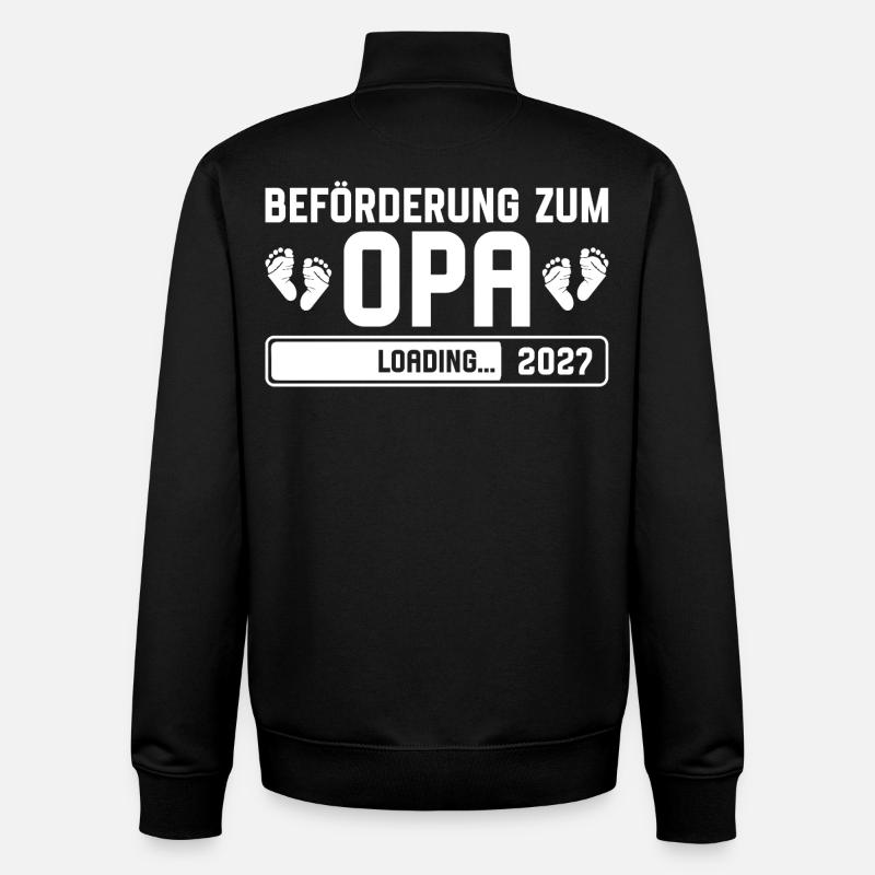 Beförderung zum Opa 2027 loading - Unisex Organic Zip Sweatshirt von Stanley/Stella - Schwarz
