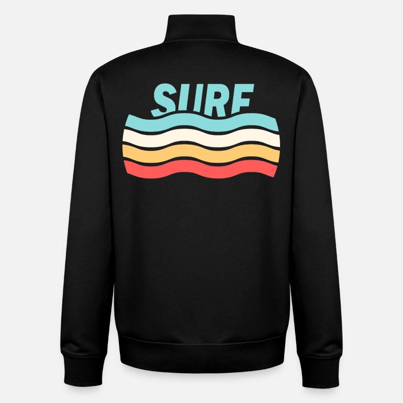 Surfer - Sweat zippé unisexe en coton bio Stanley/Stella - noir