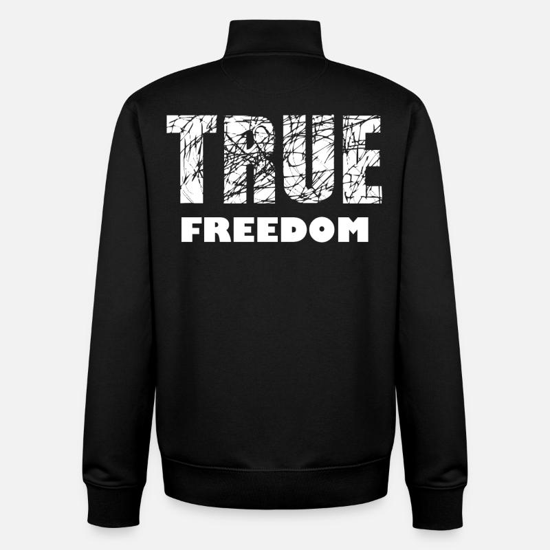 Liberté et paix - Sweat zippé unisexe en coton bio Stanley/Stella - noir
