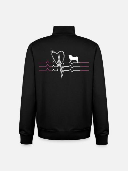 Mops Liebe - Unisex Organic Zip Sweatshirt von Stanley/Stella - Schwarz