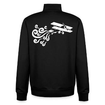 Vintage White Airplane - Unisex Organic Zip Sweatshirt by Stanley/Stella - black - Back - AI Model Male 185 light (185cm)