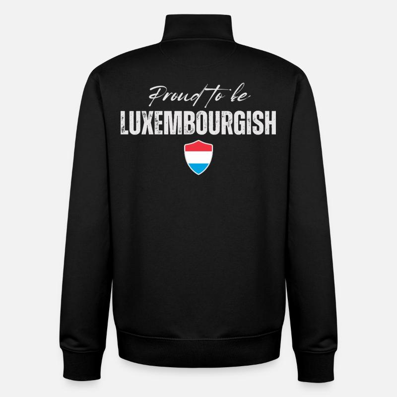 Drapeau du Luxembourg, fierté luxembourgeoise - Sweat zippé unisexe en coton bio Stanley/Stella - noir