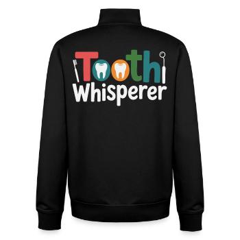 Travail de précision du prothésiste dentaire - Sweat zippé unisexe en coton bio Stanley/Stella - noir - Dos - AI Model Male 185 light (185cm)