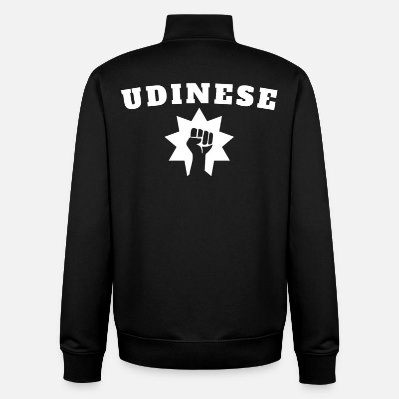 Udinese - Sweat zippé unisexe en coton bio Stanley/Stella - noir