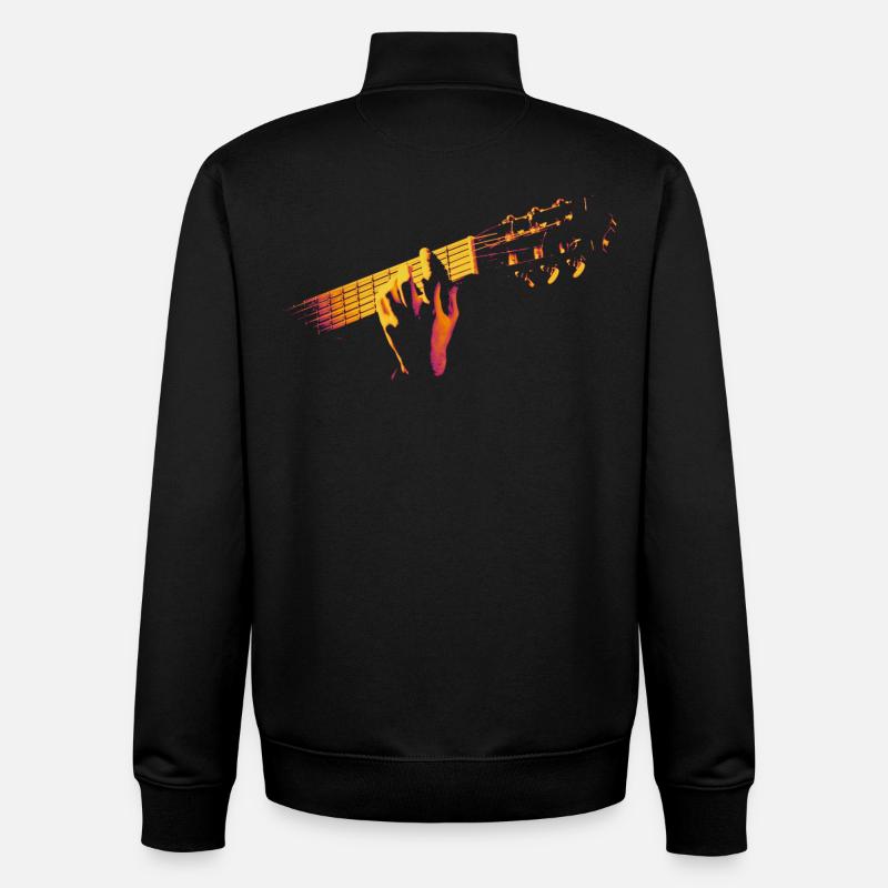 Melodic Hands - Guitar Fire Vibe - Sweat zippé unisexe en coton bio Stanley/Stella - noir