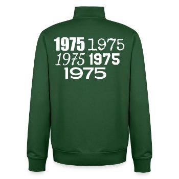 1975 - Unisex Organic Zip Sweatshirt by Stanley/Stella - bottle green - Back - AI Model Male 185 dark (185cm)