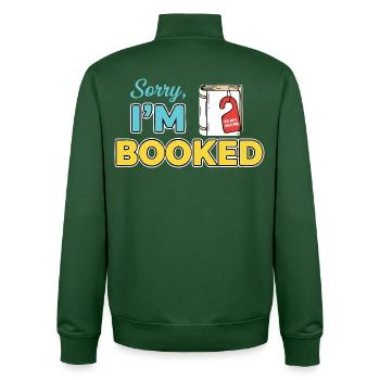 Sorry Im booked - Unisex Organic Zip Sweatshirt von Stanley/Stella - Flaschengrün - Hinten - AI Model Male 185 dark (185cm)
