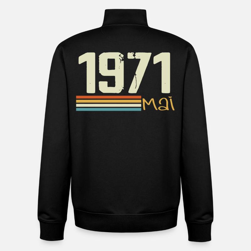 Mai 1971 - Sweat zippé unisexe en coton bio Stanley/Stella - noir