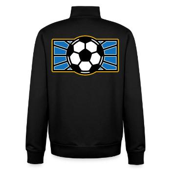 Retro Soccer Crest: Blue Radiant Rays - Unisex Organic Zip Sweatshirt by Stanley/Stella - black - Back - AI Model Male 185 light (185cm)