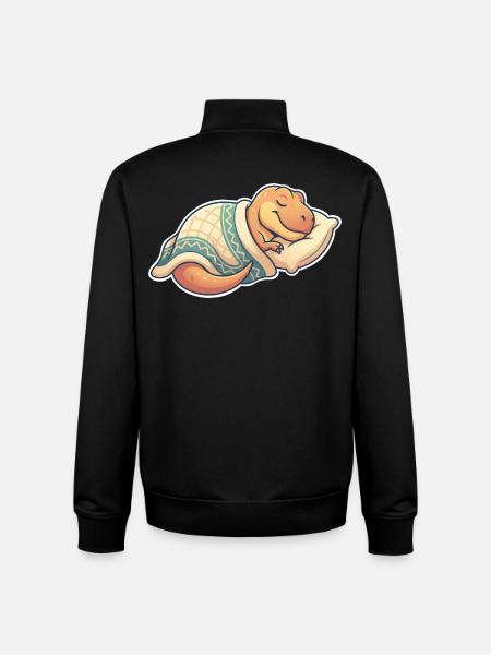 Sleeping Dinosaur - Unisex Organic Zip Sweatshirt by Stanley/Stella - black