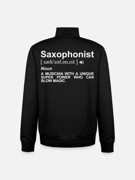 Saxophonist Dictionary - Unisex Organic Zip Sweatshirt by Stanley/Stella - black