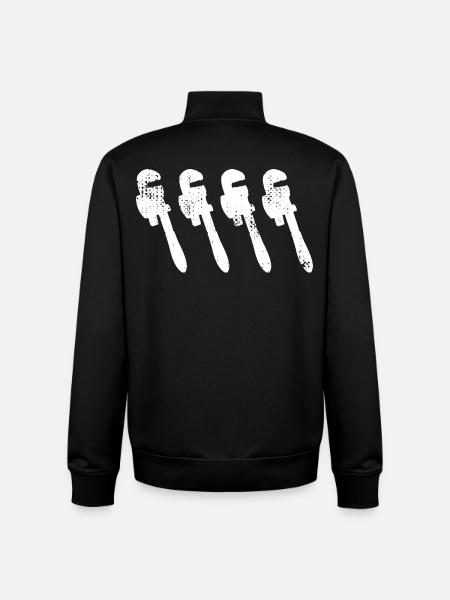 Pipe Wrench Sketch - Unisex Organic Zip Sweatshirt by Stanley/Stella - black