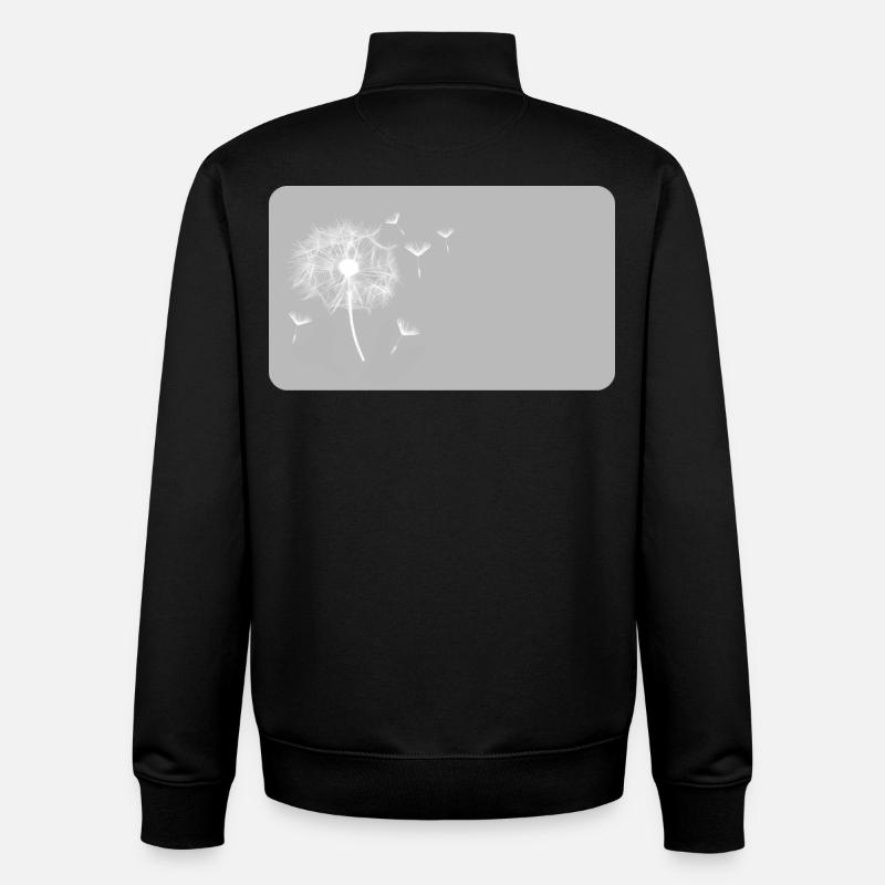 Dandelion grey | customizable - Unisex Organic Zip Sweatshirt by Stanley/Stella - black