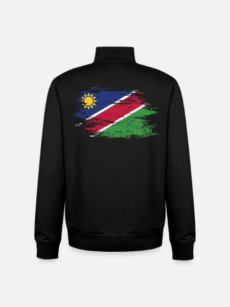 Namibia flag used - Unisex Organic Zip Sweatshirt by Stanley/Stella - black