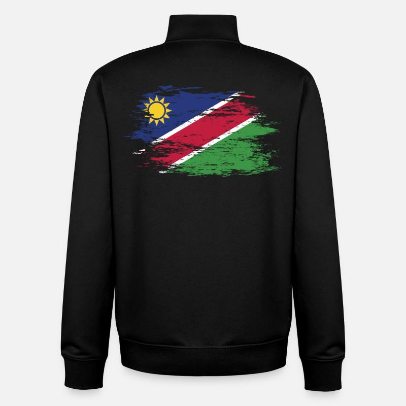 Drapeau de la Namibie utilisé - Sweat zippé unisexe en coton bio Stanley/Stella - noir