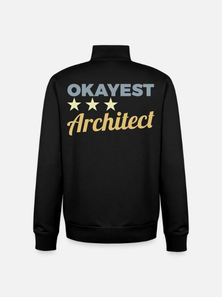 Okayest Architect - Unisex Organic Zip Sweatshirt by Stanley/Stella - black