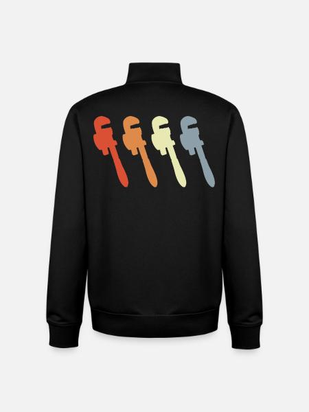 Retro Pipe Wrench - Unisex Organic Zip Sweatshirt by Stanley/Stella - black