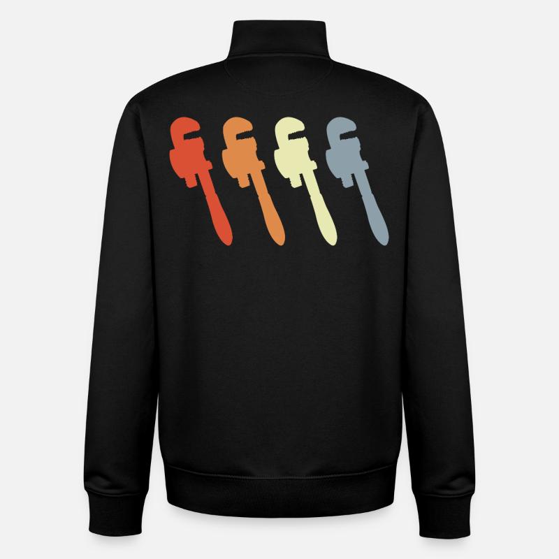 Retro Rohrzange - Unisex Organic Zip Sweatshirt von Stanley/Stella - Schwarz