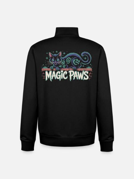 Enchanted Cat Magic Design - Unisex Organic Zip Sweatshirt by Stanley/Stella - black