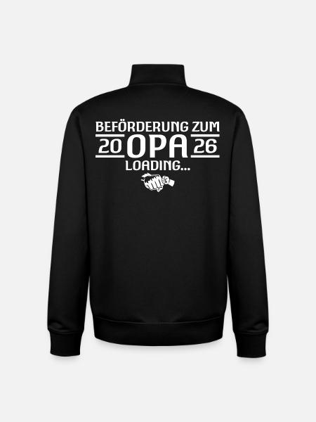 Opa 2026 loading Schwangerschaftsverkündung - Unisex Organic Zip Sweatshirt von Stanley/Stella - Schwarz