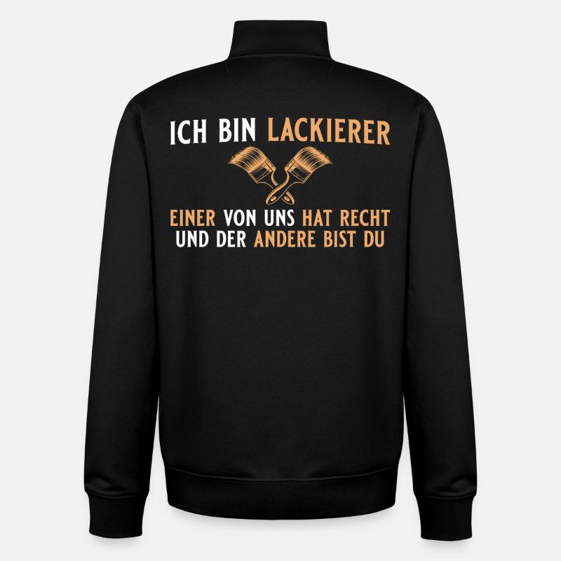 Lacquerer is right- master painter - Unisex Organic Zip Sweatshirt by Stanley/Stella - black