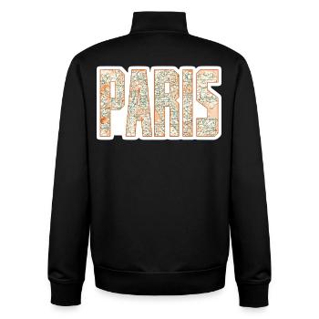 Carte de la ville de Paris - Sweat zippé unisexe en coton bio Stanley/Stella - noir - Dos - AI Model Male 185 light (185cm)