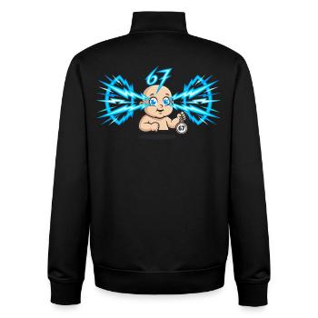 67 Six Seven Memes Funny Internet Trend - Unisex Organic Zip Sweatshirt by Stanley/Stella - black - Back - AI Model Male 185 light (185cm)