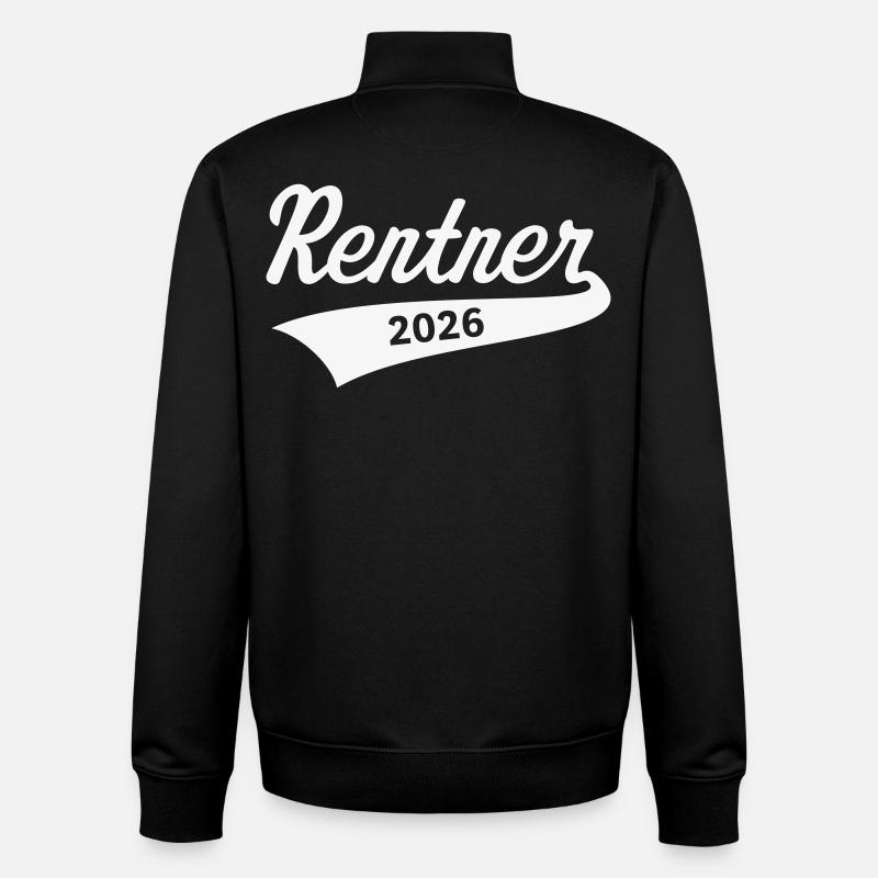 Retraités 2026 (Pension/retraite/Blanc) - Sweat zippé unisexe en coton bio Stanley/Stella - noir