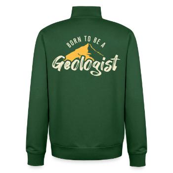Born to become a geologist - Unisex Organic Zip Sweatshirt by Stanley/Stella - bottle green - Back - AI Model Male 185 dark (185cm)