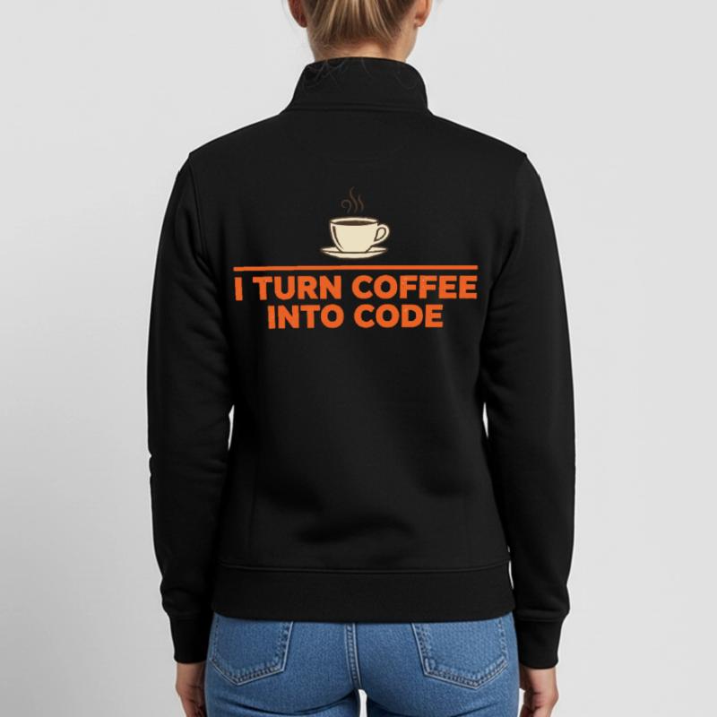 I Turn Coffee Into Code – Programmierer Retro Unisex Organic Zip Sweatshirt von Stanley/Stella