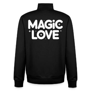 Magic Love Stars rétro - Sweat zippé unisexe en coton bio Stanley/Stella - noir - Dos - AI Model Male 185 light (185cm)