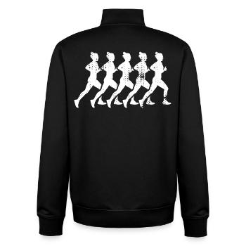 Running Girls - Unisex Organic Zip Sweatshirt by Stanley/Stella - black - Back - AI Model Male 185 light (185cm)