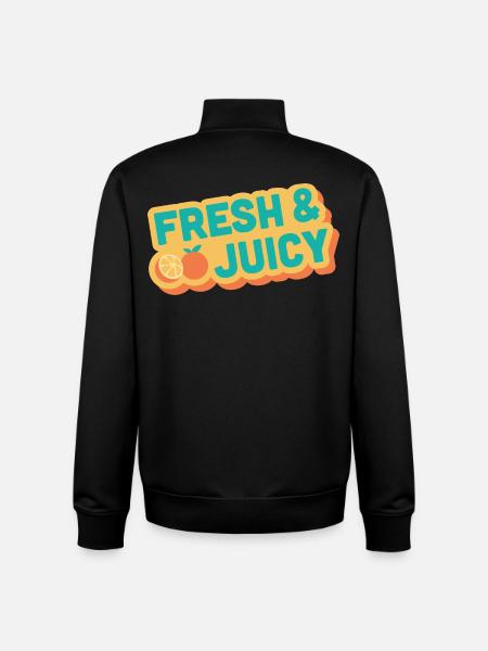 Fresh & Juicy Fruit Design - Unisex Organic Zip Sweatshirt by Stanley/Stella - black