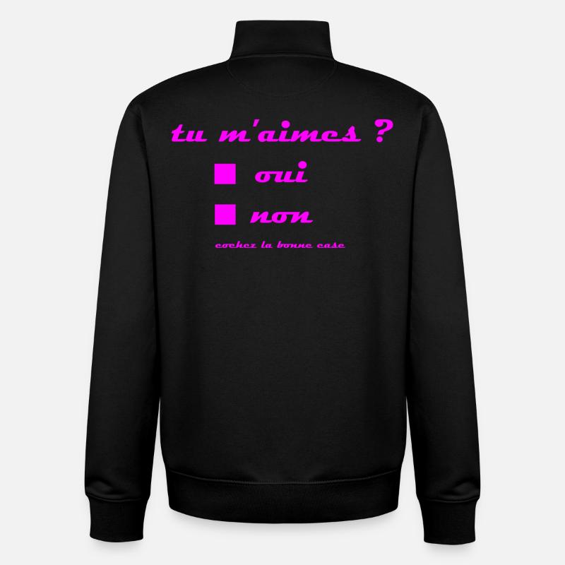tu_m-aimes - Sweat zippé unisexe en coton bio Stanley/Stella - noir