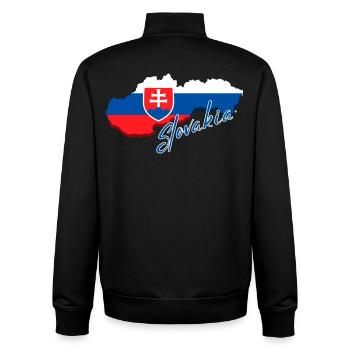 Karte der Slowakei, Flagge der Slowakei - Unisex Organic Zip Sweatshirt von Stanley/Stella - Schwarz - Hinten - AI Model Male 185 light (185cm)