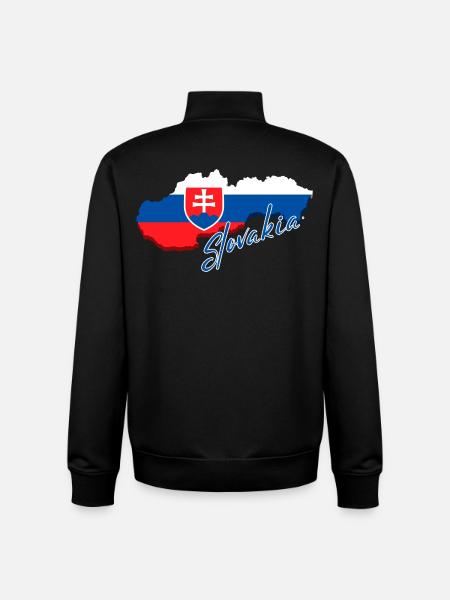 Map of Slovakia, flag of Slovakia - Unisex Organic Zip Sweatshirt by Stanley/Stella - black
