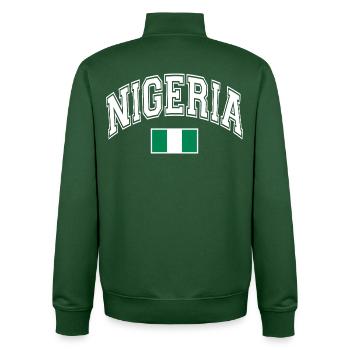 Nigeria flag - Unisex Organic Zip Sweatshirt by Stanley/Stella - bottle green - Back - AI Model Male 185 dark (185cm)