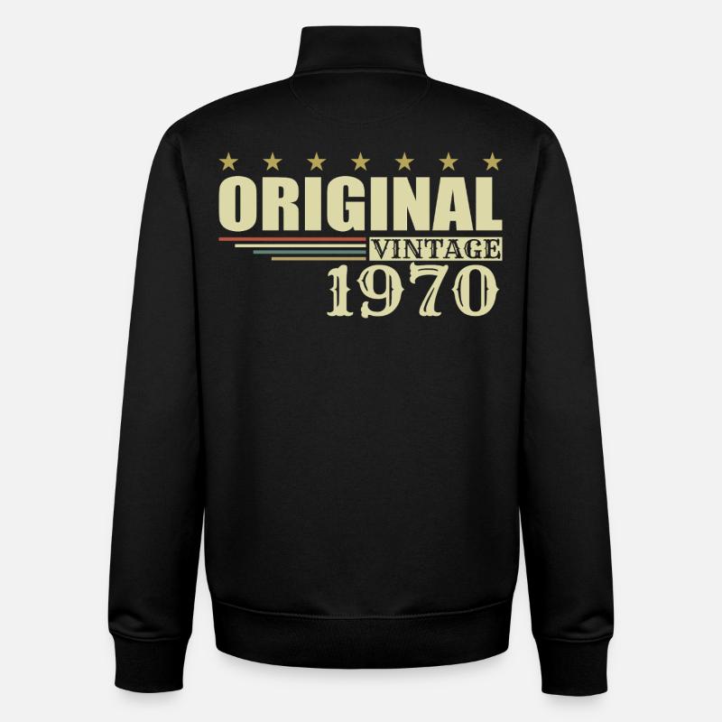 Anniversaire de 1970 - 1970 - Sweat zippé unisexe en coton bio Stanley/Stella - noir