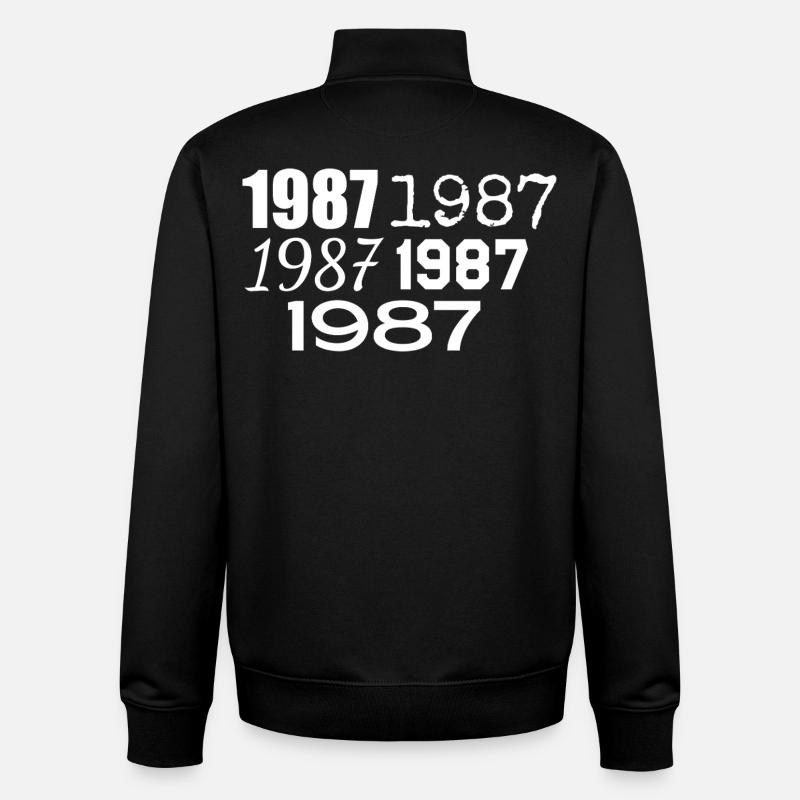 1987 - Sweat zippé unisexe en coton bio Stanley/Stella - noir