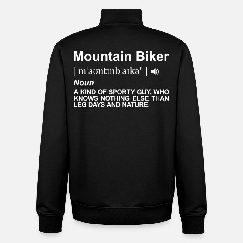 Mountainbiker Wörterbuch - Unisex Organic Zip Sweatshirt von Stanley/Stella - Schwarz