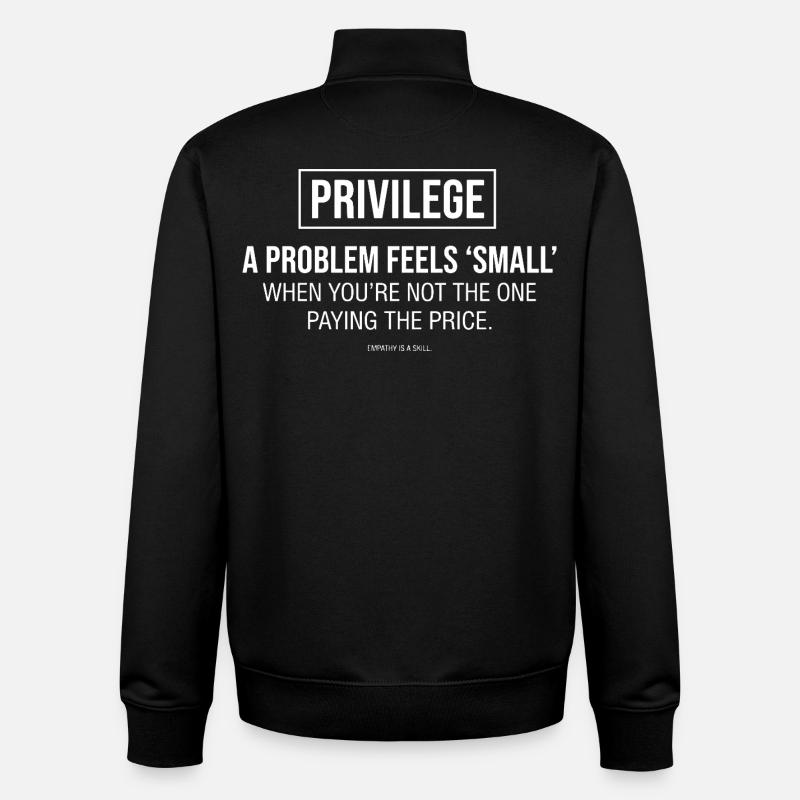 Empathy Statement Typography - Unisex Organic Zip Sweatshirt by Stanley/Stella - black