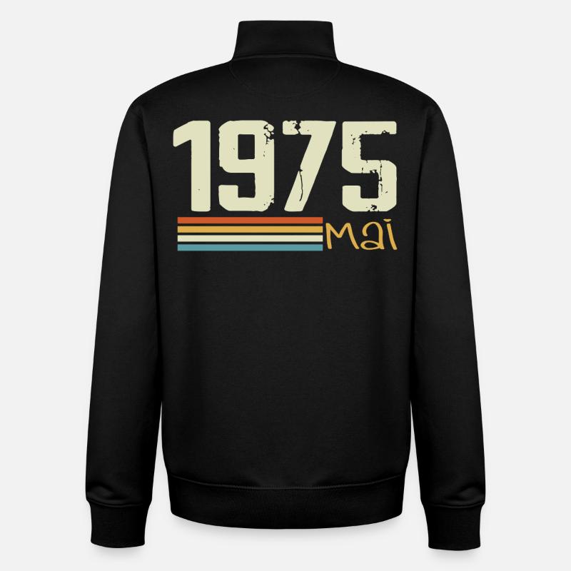 Mai 1975 - Sweat zippé unisexe en coton bio Stanley/Stella - noir