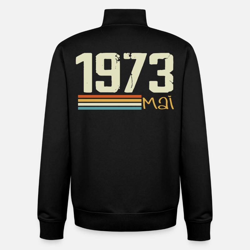 Mai 1973 - Sweat zippé unisexe en coton bio Stanley/Stella - noir