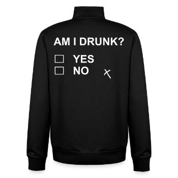 Funny Drinking Test Fail Yes No Sarcastic Humor - Unisex Organic Zip Sweatshirt by Stanley/Stella - black - Back - AI Model Male 185 light (185cm)