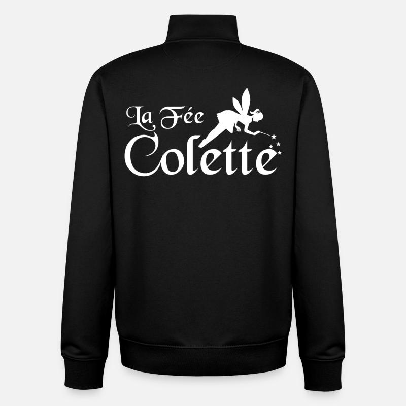 La Fée Colette - Sweat zippé unisexe en coton bio Stanley/Stella - noir