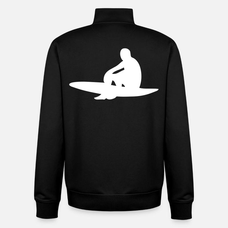 Surfer mit Surfboard - Unisex Organic Zip Sweatshirt von Stanley/Stella - Schwarz