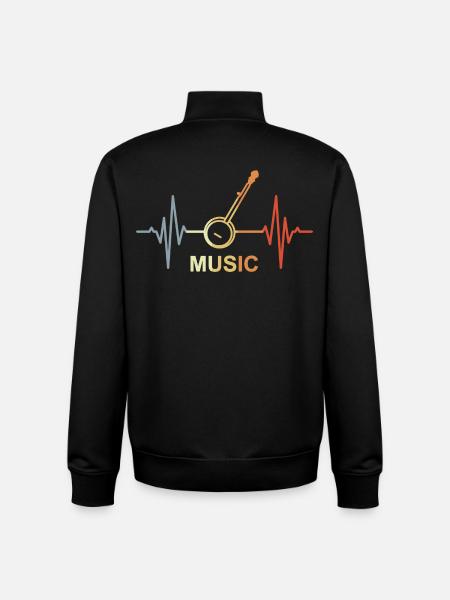 Musik Herzklopfen - Unisex Organic Zip Sweatshirt von Stanley/Stella - Schwarz