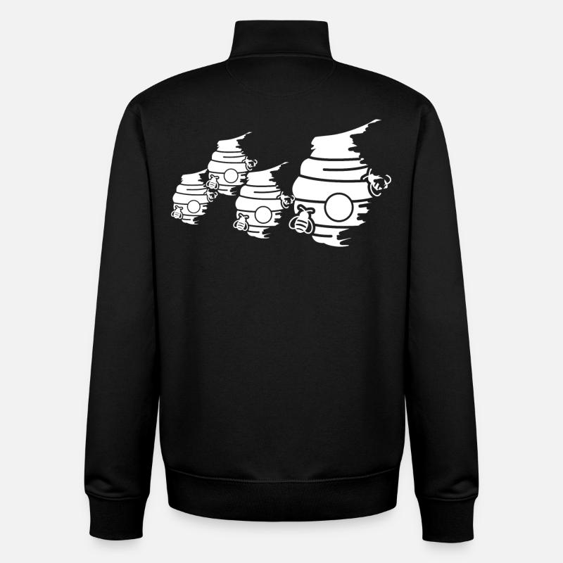 Beehive Sketch - Unisex Organic Zip Sweatshirt by Stanley/Stella - black