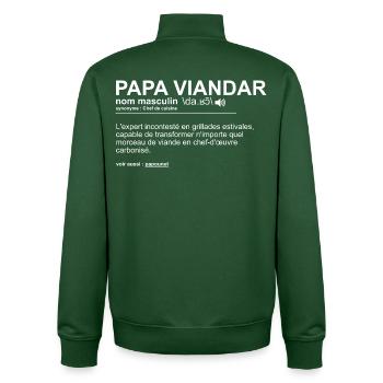 Vatertag Papa Barbecue - Unisex Organic Zip Sweatshirt von Stanley/Stella - Flaschengrün - Hinten - AI Model Male 185 dark (185cm)