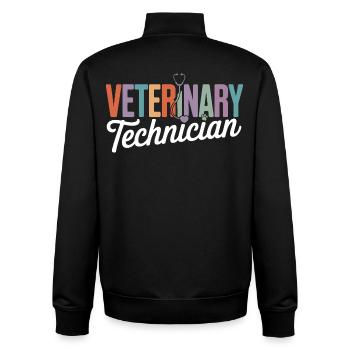 Veterinary Technician Rainbow Logo - Unisex Organic Zip Sweatshirt by Stanley/Stella - black - Back - AI Model Male 185 light (185cm)